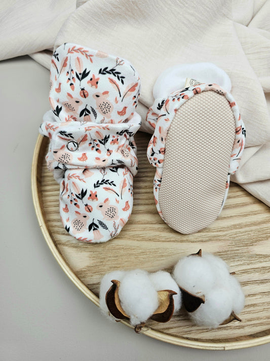 Baby Booties Flowers and Rabbits