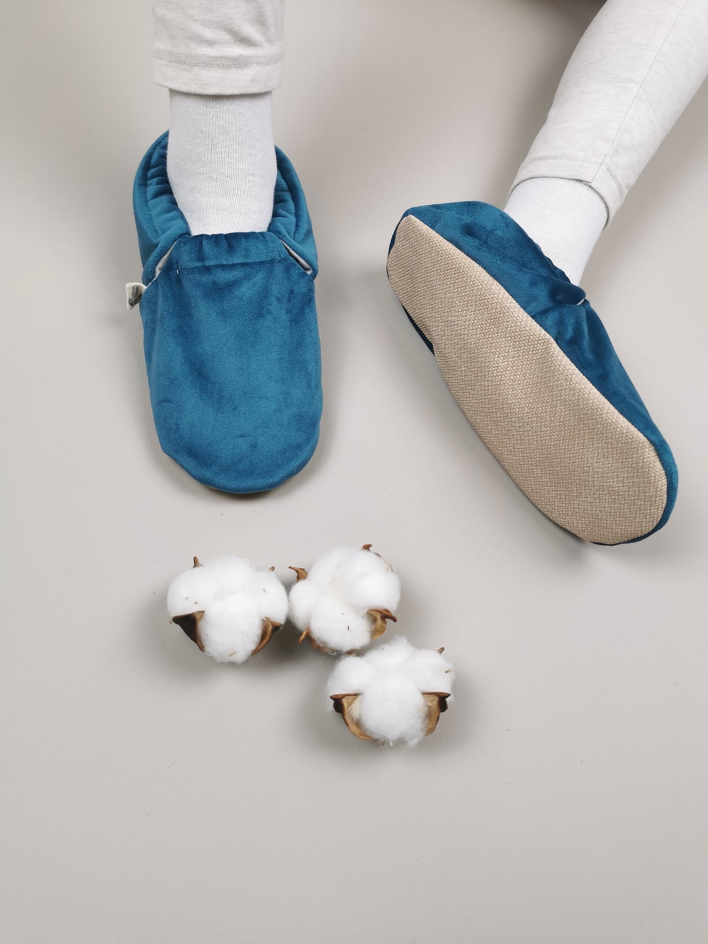 Turquoise Velvet - Barfußschuhe Babys und Kinder Cotton Moon