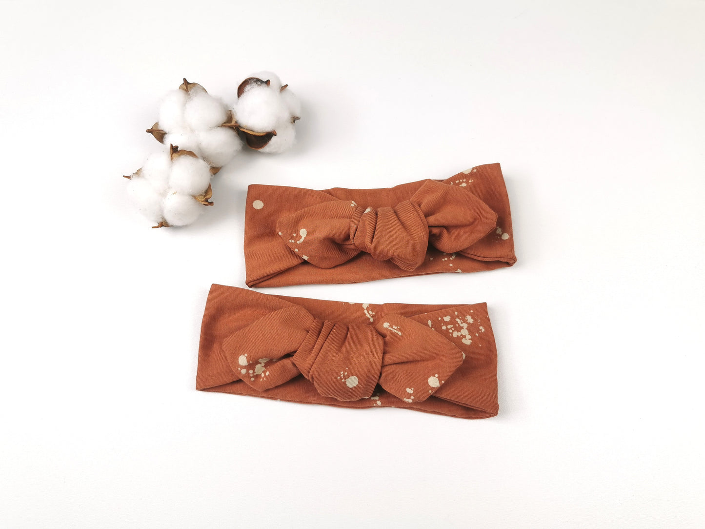 Stirnband Knoten Caramel Flowers Cotton Moon