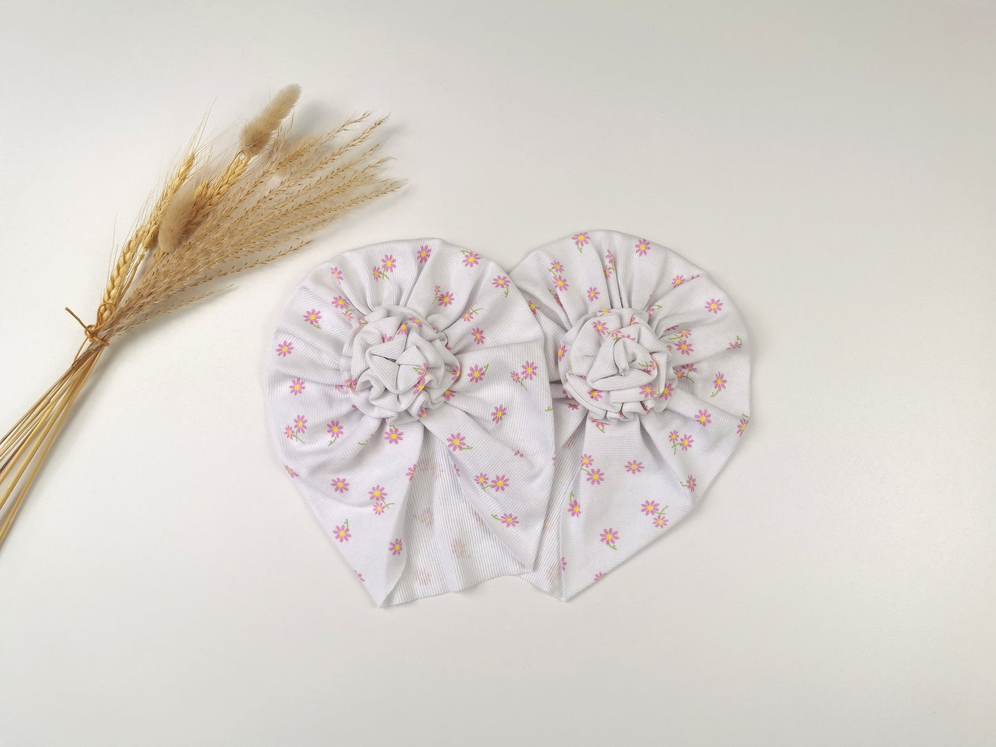 Turbanmütze Pink Flowers Cotton Moon