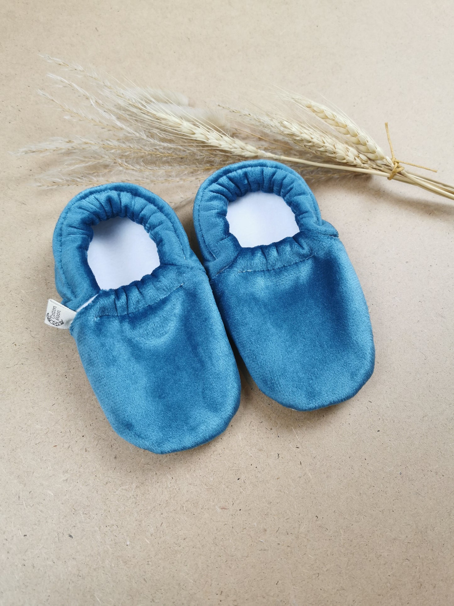 Turquoise Velvet - Barfußschuhe Babys und Kinder Cotton Moon