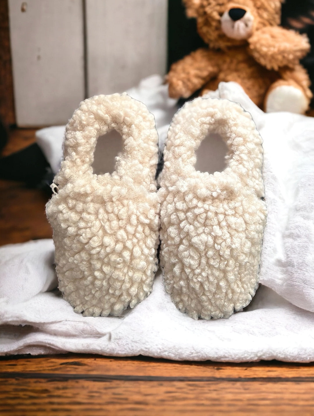 White Teddy - Barfußschuhe Babys und Kinder Cotton Moon