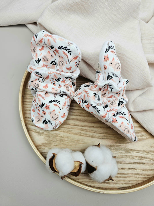 Baby Booties Flowers and Rabbits