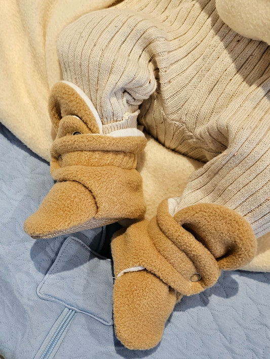Baby Booties Fleece Caramel