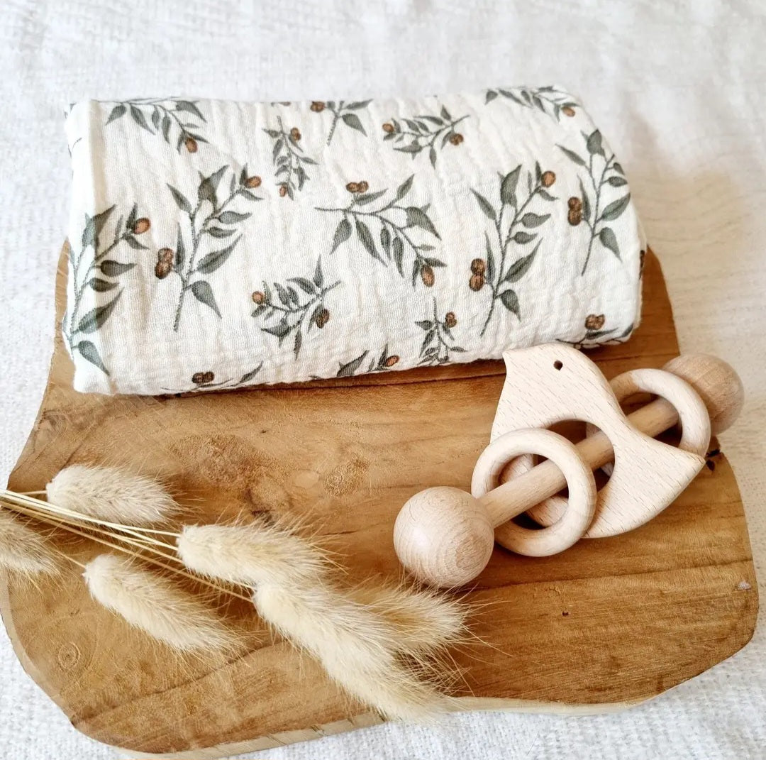 Musselintuch XL - Leaves