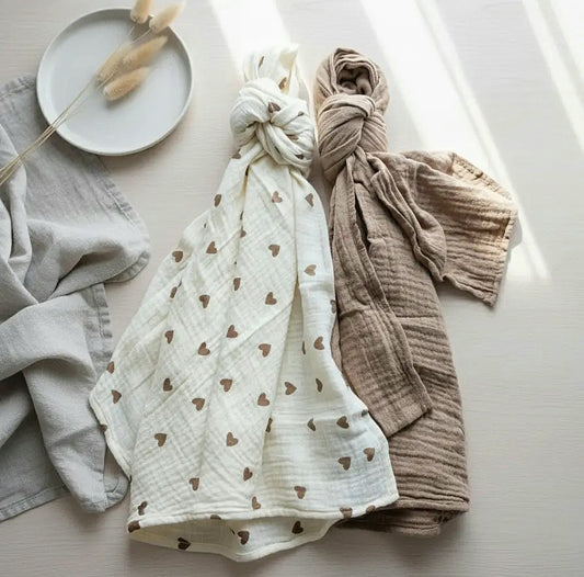 Musselintücher 2er-Set - Hearts