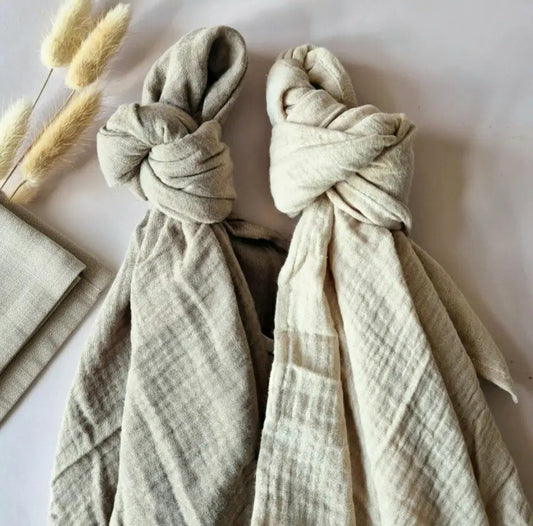 Musselintücher 2er-Set - Beige & Sand