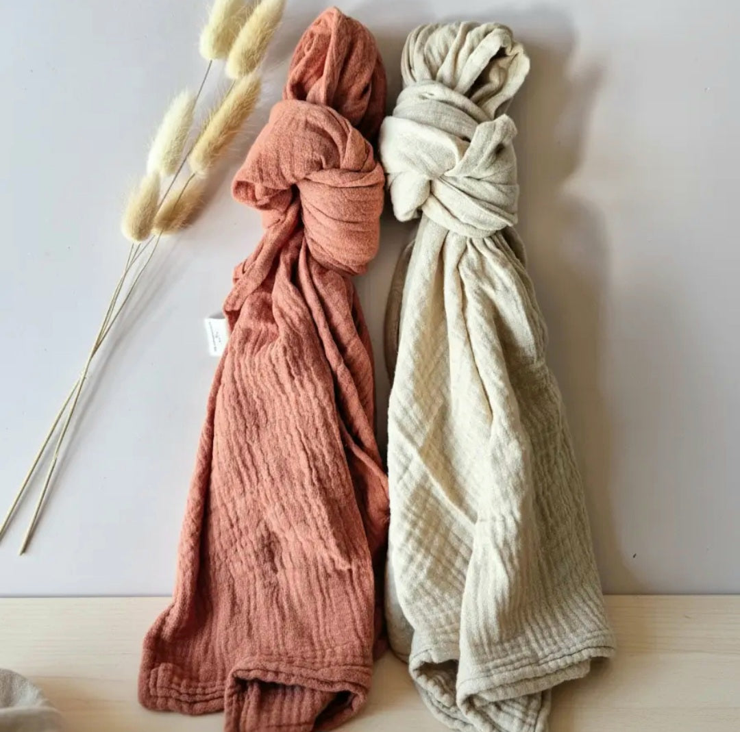 Musselintücher 2er-Set - Beige & Rust